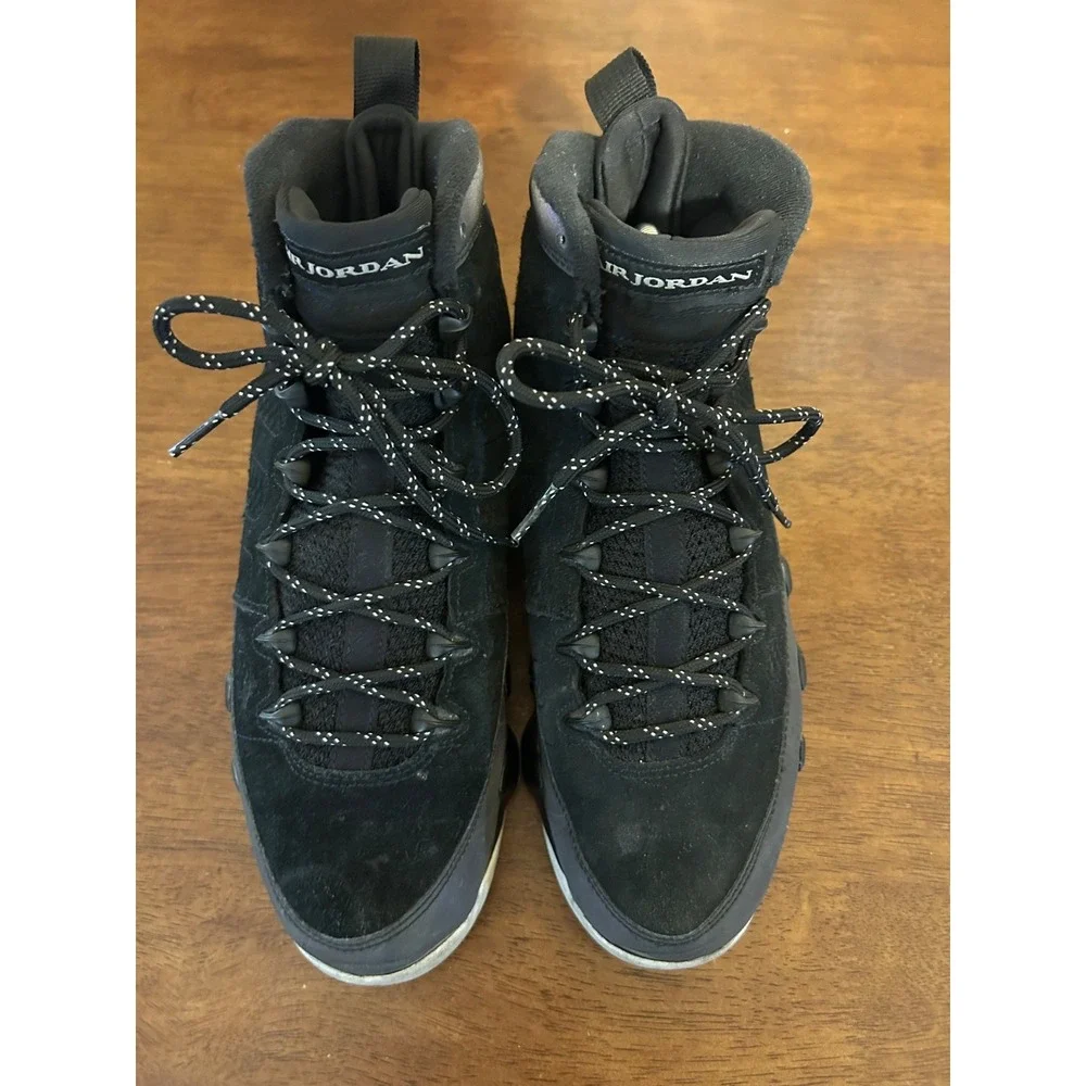 Size 8.5 Nike Air Jordan 9 Retro Mens Black Blue Basketball Suede Shoes Sneakers